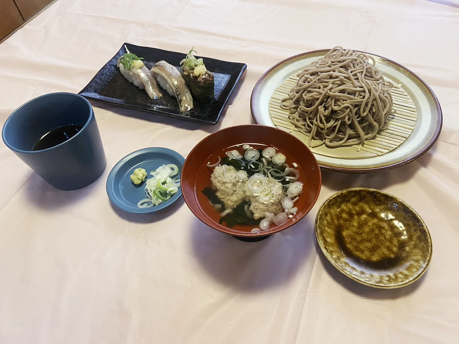 イワシ三貫と八割蕎麦